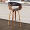 Armen Living Julyssa 30" Bar Height Swivel Brown Faux Leather and Walnut Wood Bar Stool LCJSBAWABR30 - alternate 4
